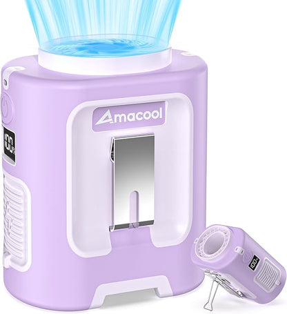 AMACOOL Mini Portable Waist Fan Clip on, 13000RPM 4-Speeds Personal Neck Fans, Up to 24H Battery Life, Rechargeable Wearable Shirt Belt Fan for Outdoor Work Jobsite Travel Camping, Gifts for Men