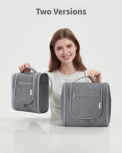 Narwey Hanging Toiletry Bag for Women Travel Makeup Bag Organizer Toiletries Bag Men for Cosmetics Essentials Accessories (Large, Grey)
