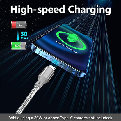 USB C to USB C Charger Cable, 5 Pack [3/3/6/6/10ft] Type C Fast Charging Cord High Data & Transfer Wire Compatible for iPhone 17/16/15 Plus/Pro Max iPad Pro Air Ps5 Controller Samsung Galaxy(Gray)