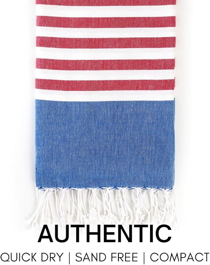 BAY LAUREL Turkish Beach Towel with Travel Bag 39 x 71 Quick Dry Sand Free Lightweight Large Oversized Towels Light