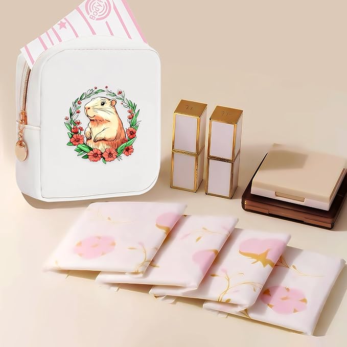 Capybara Mini Makeup Bag, Capybara Gift For Women Girls, Cute Portable Zipper Pouch Cosmetic Bag For Teen Girls Kids, Small Storage Bag For Sanitary Pad, Period napkin bag!