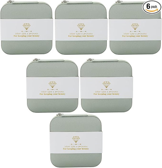 Bridesmaid Proposal Gifts Travel Jewelry Case Jewelry Travel Organizer Small Bachelorette party Jewelry Box Bridesmaid Gift Boxes Mini Storage Organizer Storage Box (6, Fabric sage green)