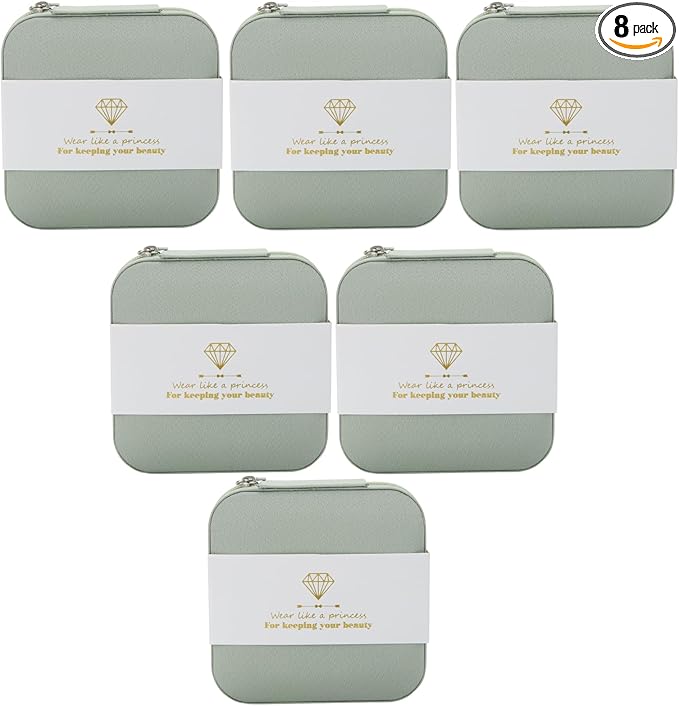 Bridesmaid Proposal Gifts Travel Jewelry Case Jewelry Travel Organizer Small Bachelorette party Jewelry Box Bridesmaid Gift Boxes Mini Storage Organizer Storage Box (8, Fabric sage green)
