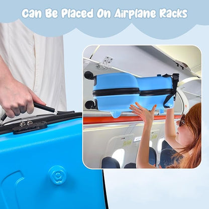 20 Inch Kid's Ride On Travel Suitcase, Rolling Luggage with Wheels Carry Trolley Luggages with Password Lock, Children's Ride On Trolley for Children's Day Gift, Festival Gift