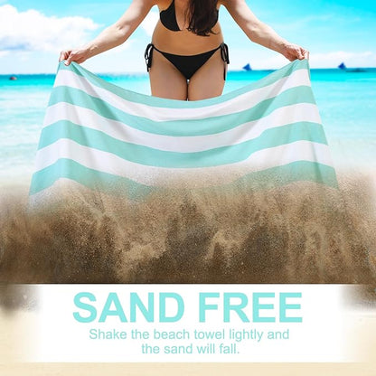 Genovega 6 Oversized Turkish Beach Bath Towel Set Bulk 74"x38" Extra Large Sand Free Quick Dry Swimming Camping Pool Clearance Towels Blanket Essentials Adult Multi Stripes Yellow