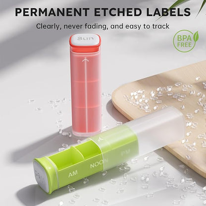 Weekly Pill Organizer 3X a Day, Detachable Pill Box 7 Day, Large 3 Times Daily Pill Case, Travel Pill Container Holder, Week Medication Dispenser Pillbox for Vitamin Supplement Medicine, White