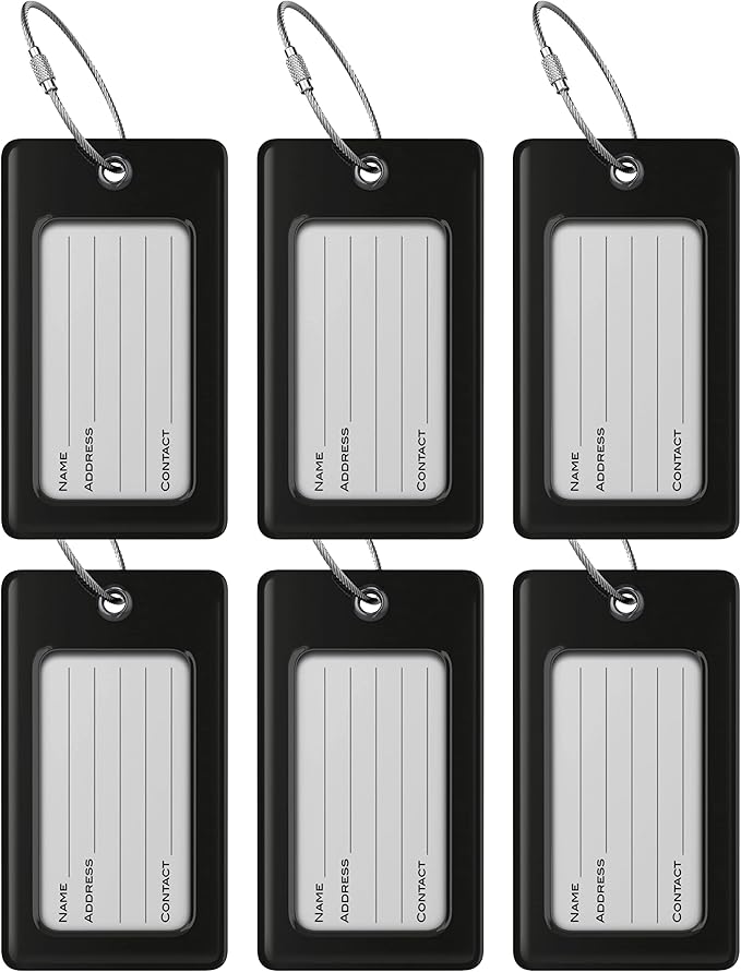 Luggage Tags Business Card Holder by TUFFTAAG - Durable Travel ID Bag Tag, Secure & Flexible, Perfect for Suitcases, Backpacks, and Carry-Ons, Easy Identification