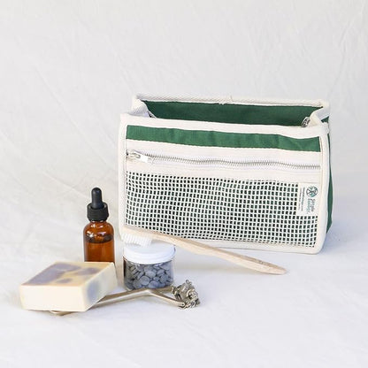 Simple Ecology Organic Cotton Canvas Padded Toiletry, Cosmetic, Travel Bag - Natural