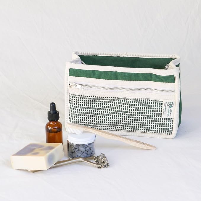 Simple Ecology Organic Cotton Canvas Padded Toiletry, Cosmetic, Travel Bag - Yellow