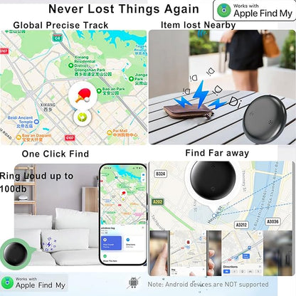 Air Tags: Smart Tracker, Item Finder Works with Apple Find My (iOS Only) App, Tracker Tag Locator for Keys, Luggage, Satchel, Backpack etc. (Not for Android Devices) (Black, 2 Packs)