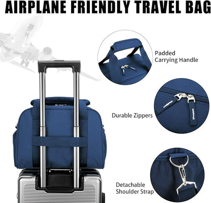 SeaRock 14 inch Small Gym Bag for Women & Men - Mini Duffle Bag for Travel, Sports, Workout, Weekender & Overnight with Shoe Compartment Navy Blue