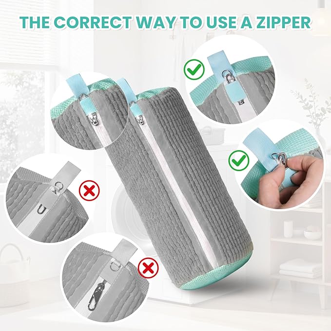 Shoe Washing Machine Bag, 2-Pack Reusable Shoe Bag for Washing Machine, 360° Deep Clean for Sneaker, Running Shoes,Bras, Delicates and Toys, Includes 2 Shoe Storage Dust Bags（Grey)