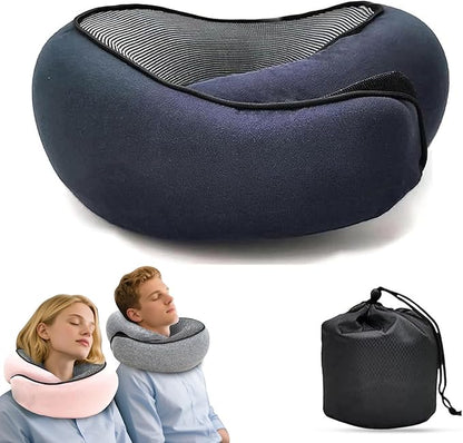 Travel Neck Pillows for Airplanes 2025 New Travel Pillow Neck Travel Pillow Memory Foam Airplane Pillow for Offices and Cars(Dark Blue)