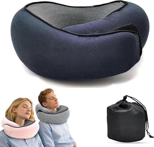 Travel Neck Pillows for Airplanes 2025 New Travel Pillow Neck Travel Pillow Memory Foam Airplane Pillow for Offices and Cars(Dark Blue)