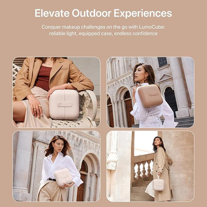 AMIRO M2 Travel Makeup Bag with 5 Level Brightness & 3 Color LED Mirror, Portable Makeup Artist Organizer, White