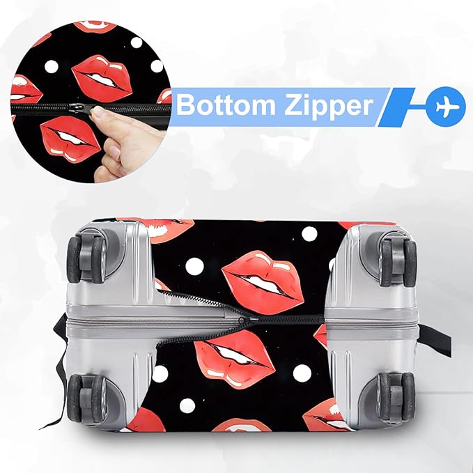 ANNA QUEEN Travel Luggage Cover Suitcase Protector Suitcase Cover Anti-Scratch,Stretchable Bag Cover Washable Durable Polyester with Elastic Hem with Zipper Closure