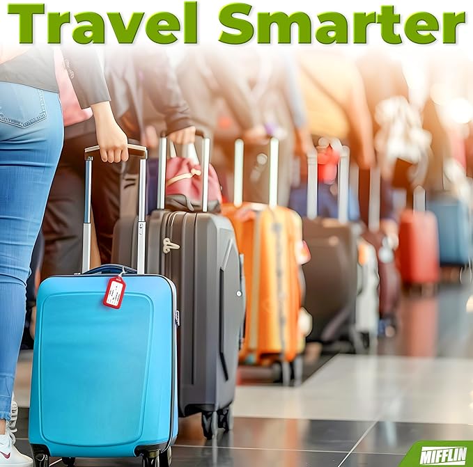 Mifflin-USA - Luggage Tags - Red, 50 PK - Bag Tag for Baggage - Suitcase Accessory Bulk