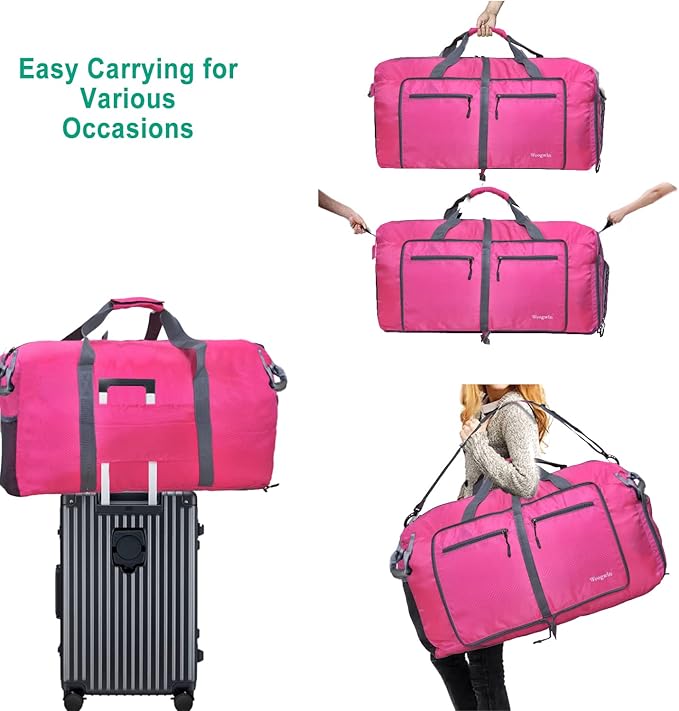 Woogwin Travel Duffel Bag Large Foldable Waterproof Overnight Bag for Beach Swim Bags Pool Sports Gym