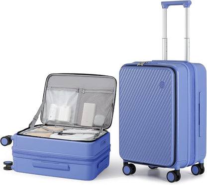 mixi 20 Inch Expandable Carry On Luggage PC Hard Shell Suitcase Top Opening Rolling Travel Suitcases with Spinner Wheels & TSA Lock, Dreamy Purple