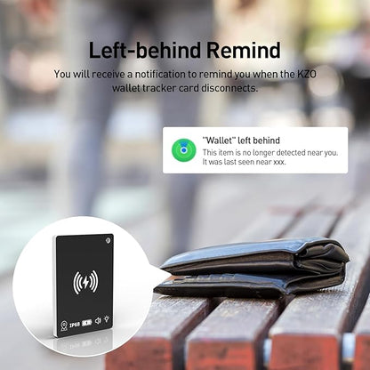 Wallet Tracker Card Rechargeable Smart Tracking Card Tag, Works with Apple Find My APP (iOS Only), Wireless Charge, IP68 Waterproof, for Keys, Luggage, Passports, Backpacks, 1 Pack
