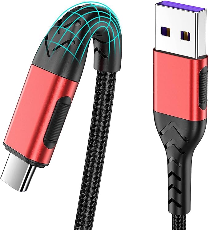 Durcord USB C Cable, Upgarded 2Pack 10ft USB Fast Charging 10 Feet Type C Charging Cord Cable, Fast Type C Charger Braided USB Cable Compatible with iPhone 15 Pro/Plus/Max/Android/Phone/Pad -Red