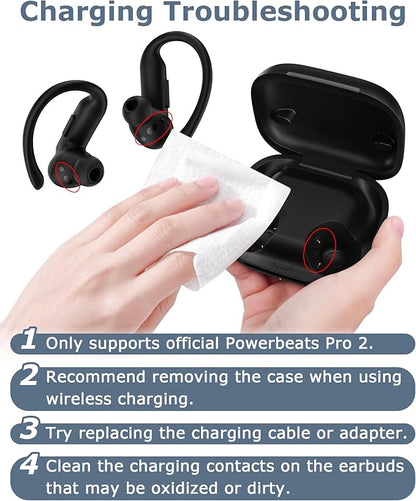 Charging Case Replacement Compatible with Powerbeats Pro 2-600mAh Battery Portable Wireless Charger Case with Bluetooth Pairing
