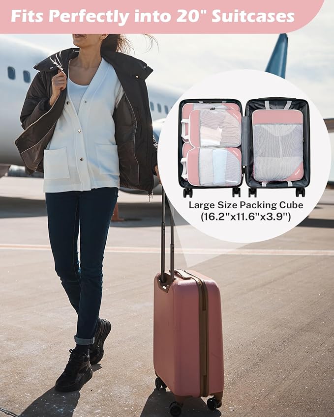 Compression Packing Cubes, Gonex Extensible Storage Mesh Bags Organizers