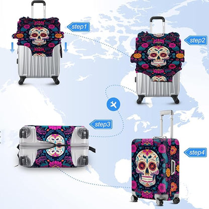 ANNA QUEEN Travel Luggage Cover Suitcase Protector Suitcase Cover Anti-Scratch,Stretchable Luggage Travel Bag Cover Washable