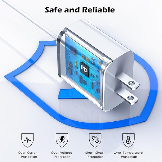 Fast Charger iPhone,10 Feet iPhone Charger,Super Fast Charging Block with 10Foot USB C to Lightning Cable Type C Wall Plug Charging for iPhone 14/14 Pro Max/14 Plus/13/13 Mini/12/11/X/XR/SE,iPad