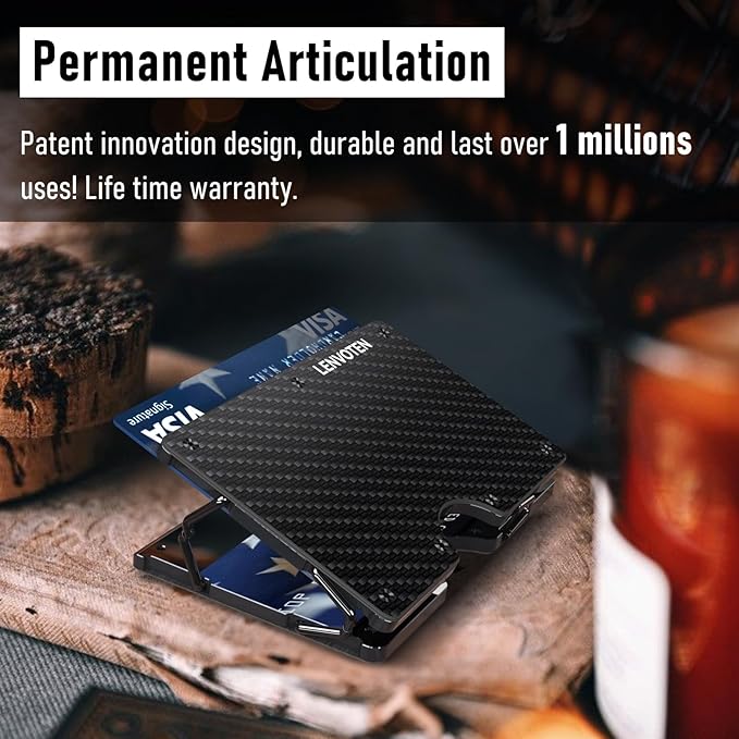 Minimalist Wallet for Men, Metal Wallet with Money Clip, Slim Compact Wallet, RFID Blocking Card Holder, Metal Aluminum Credit Card Holder, Holds up to 20 Cards