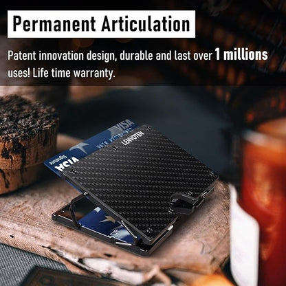 Minimalist Wallet for Men, Metal Wallet with Money Clip, Slim Compact Wallet, RFID Blocking Card Holder, Metal Aluminum Credit Card Holder, Holds up to 20 Cards