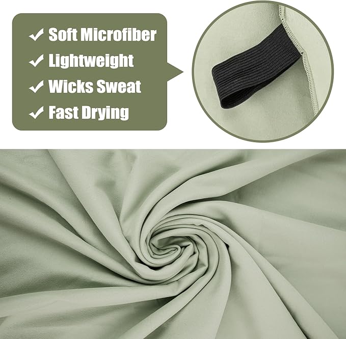 Swimming Pool Towel XL Size Microfiber Quick Dry Camping Hiking Beach Travel Body Towels (Army Green, 1 Pack XL)