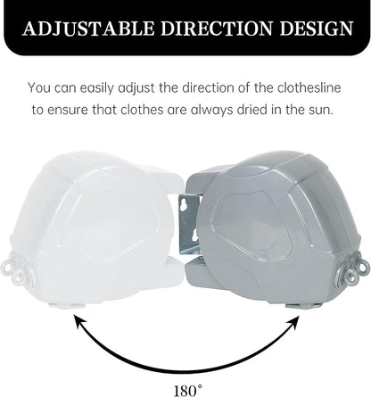 Retractable Clothesline Heavy Duty Retracting Clothes Line Outdoor and Indoor with Durable ABS Shell and 2x49 Feet Extruded PVC Line,with Lock to Prevent Sagging