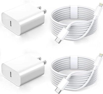 10FT Fast Charger iPhone,2Pack,Apple MFi Certified,USB C Phone Fast Charger Apple Charging Travel Plug Charger Block 10Foot Apple Cord Lightning Cable for iPhone 14/13/12/11 Pro Max/XR/XS/SE2022/iPad