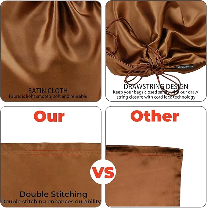 12 Pack Dust Bags for Handbags, Silk Cloth Bag With Drawstring Large Travel Storage Pouch for Handbag Purse Shoes Boots