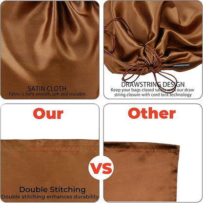 12 Pack Dust Bags for Handbags, Silk Cloth Bag With Drawstring Large Travel Storage Pouch for Handbag Purse Shoes Boots