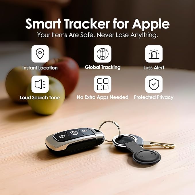 LENTION Air Tracker Tag, Item Finder Works with Apple Find My (iOS Only), Bluetooth Tracker for Kids, Keys, Luggage, Suitcases, Loud Beep, IP67 Waterproof, Replaceable Battery, Gift for Family Friends
