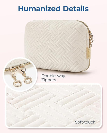 BAGSMART Electronics Organizer Case - Travel Accessories for Women, Cord Organizer for Phone, SD Card, Beige