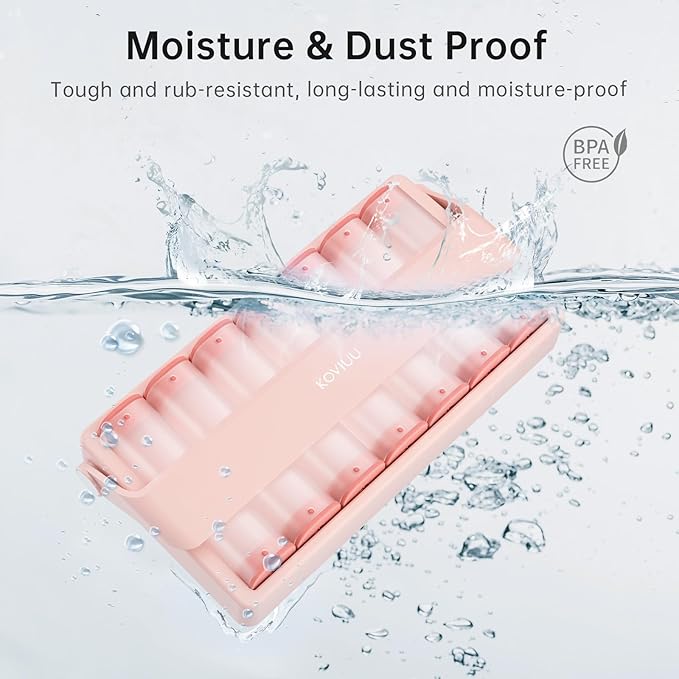 Weekly Pill Organizer 2 Times a Day, KOVIUU Large Travel Pill Box 7 Day, Am Pm Twice Daily Pill Case with Rotatable Handle, Pill Holder Container for Vitamin, Medicine, Supplement, Fish Oil, Pink