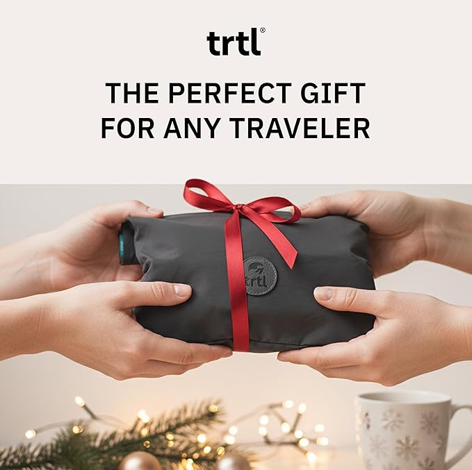 trtl Pillow - Scientifically Proven, Super Soft Neck Support Travel Pillow for Sleeping - Lightweight and Machine Washable - Ergonomic Design for Traveling on Airplanes, Cars, and Trains - Black
