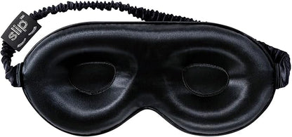slip Contour Sleep Mask | 100% Pure Mulberry Silk, Ultra Soft | Contoured Design, Prevents Eye Pressure | Adjustable Strap, Ideal for Travel - Black