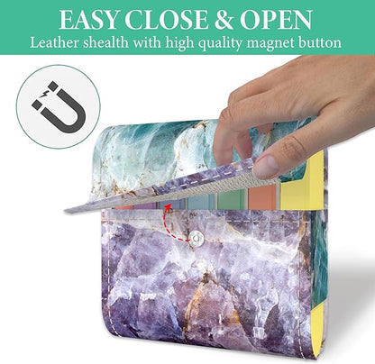 Pill Organizer,LIZIMANDU Weekly Travel Pill Case Box Medication Reminder Daily AM PM, Day Night 7 Compartments,for 4 Times A Day, 7 Days a Week-Includes Leather PU Carrying Case (Crystal)