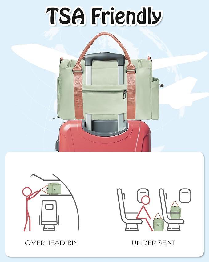 Initial Gym Bag for Girls - Kids Travel Duffel, Sports & Personalized Weekender with Shoes Compartment, Monogram Overnight & Dance Bag, bridal shower gifts