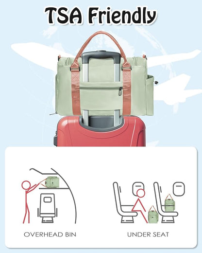 Initial Gym Bag for Girls - Kids Travel Duffel, Sports & Personalized Weekender with Shoes Compartment, Monogram Overnight & Dance Bag, bridal shower gifts