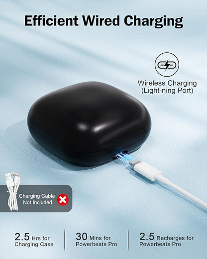 Charging Case Replacement for Powerbeats Pro: Beats Earbuds Charger Case with Bluetooth Pairing Sync Button, 700mAh Battery, Earbuds Not Included