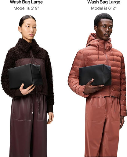 RAINS Wash bag large - Large Toiletry Bag for Men and Women - Wash bag for Travel (Black)