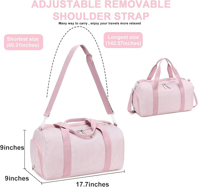 BLUBOON Duffle Bag Girls Kids Cute Gym Bag with Shoes Compartment & Wet Separation Waterproof Sports Overnight Travel Bag