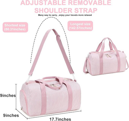 BLUBOON Duffle Bag Girls Kids Cute Gym Bag with Shoes Compartment & Wet Separation Waterproof Sports Overnight Travel Bag