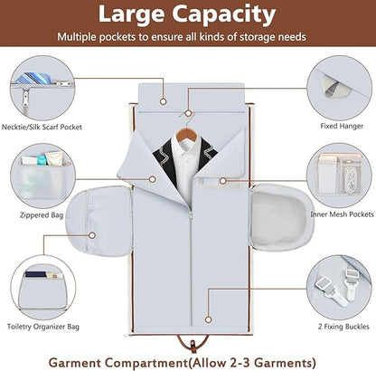 Garment Duffle Bag for Travel - Convertible Carry on Garment Duffel Travel Bag for Women Men Large Weekender Bag with Shoes Pouch 2 in 1 Hanging Suit Travel Duffel Bag 3pcs Set