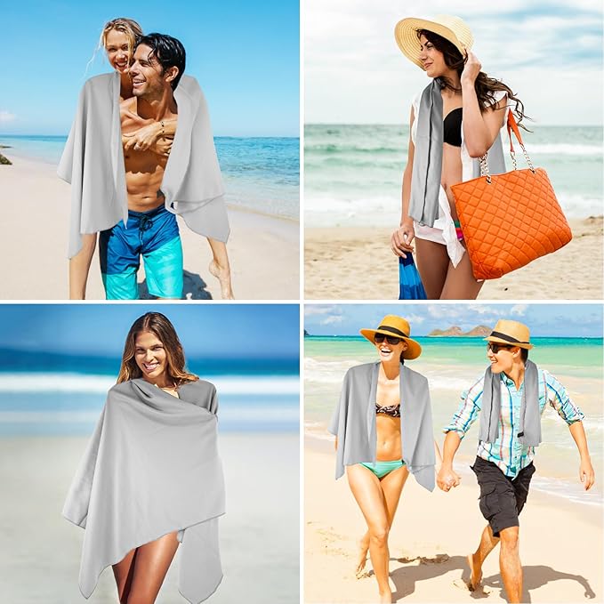 Camping Towel XL Size Microfiber Quick Dry for Men Women Hiking Beach Swimming Pool Travel Body Towels(Light Grey, 1 Pack XL)